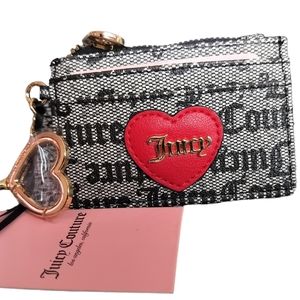 Juicy Couture Love Actually Card Case in Black Beige